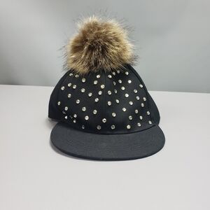 3/$15 Unbranded pom pom hat with gems